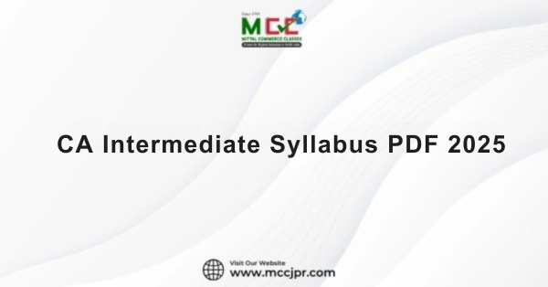 CA Intermediate Syllabus PDF 2025