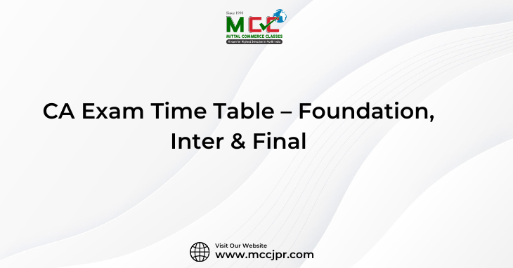 CA Exam Time Table – Foundation, Inter & Final