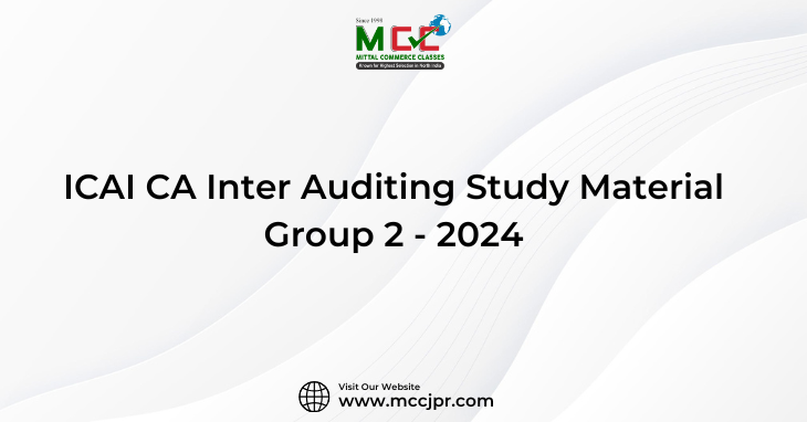ICAI CA Inter Auditing Study Material | Group 2 | 2024