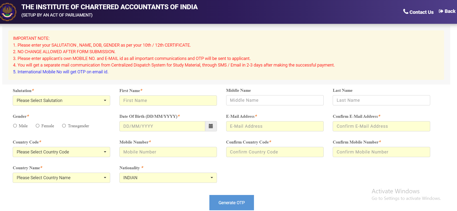 CA Foundation Exam Registration June 2024