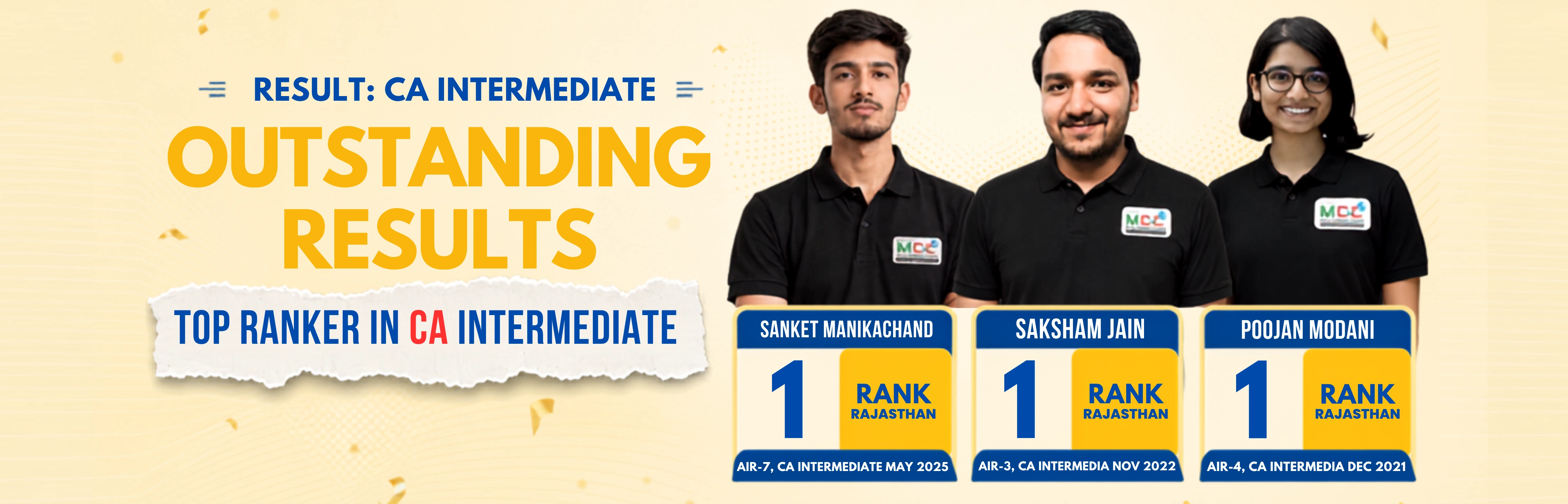 MCC highest selection in North India result banner