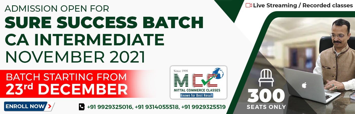 admission open for Sure success batch CA Intermediate November 2021